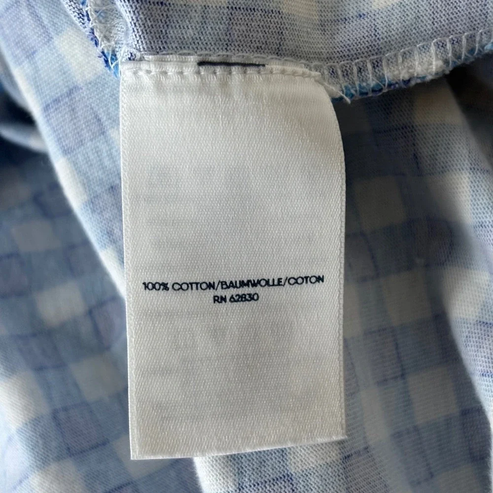 Draper James x Lands End Blue Gingham Cotton V-Neck Shift Dress Plus 2X Preppy - Picture 8 of 9